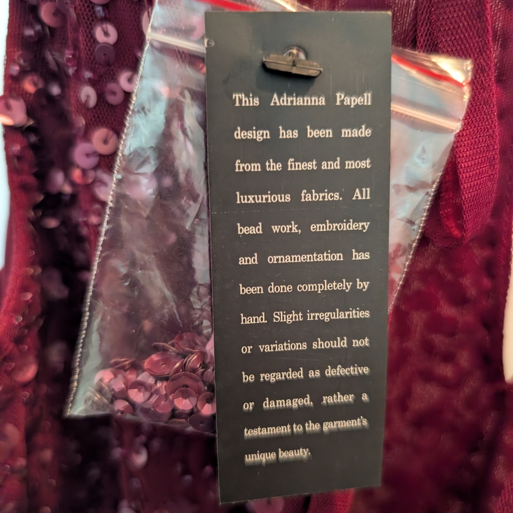Adrianna Papell Wine Sequin Maxi Dress - Picture 5 of 9
